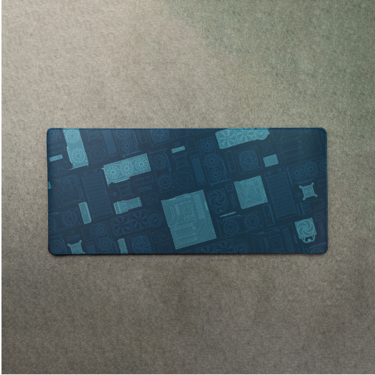 PC Parts Matrix Blue Unipadz mousepad design