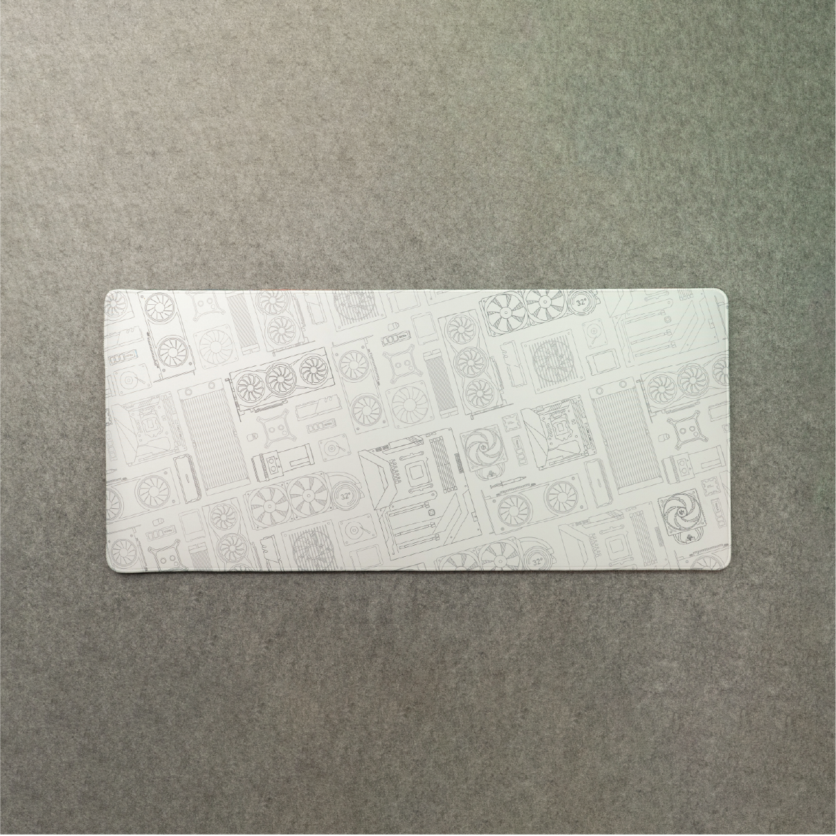 PC Parts Matrix White Unipadz mousepad design